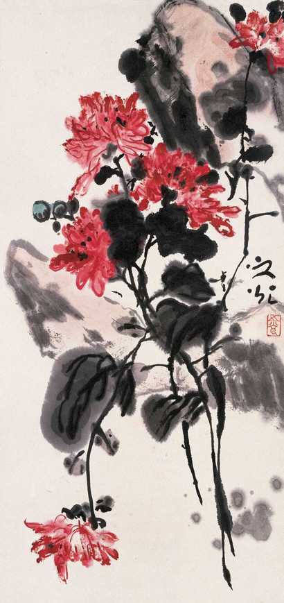 谢之光 花卉 立轴